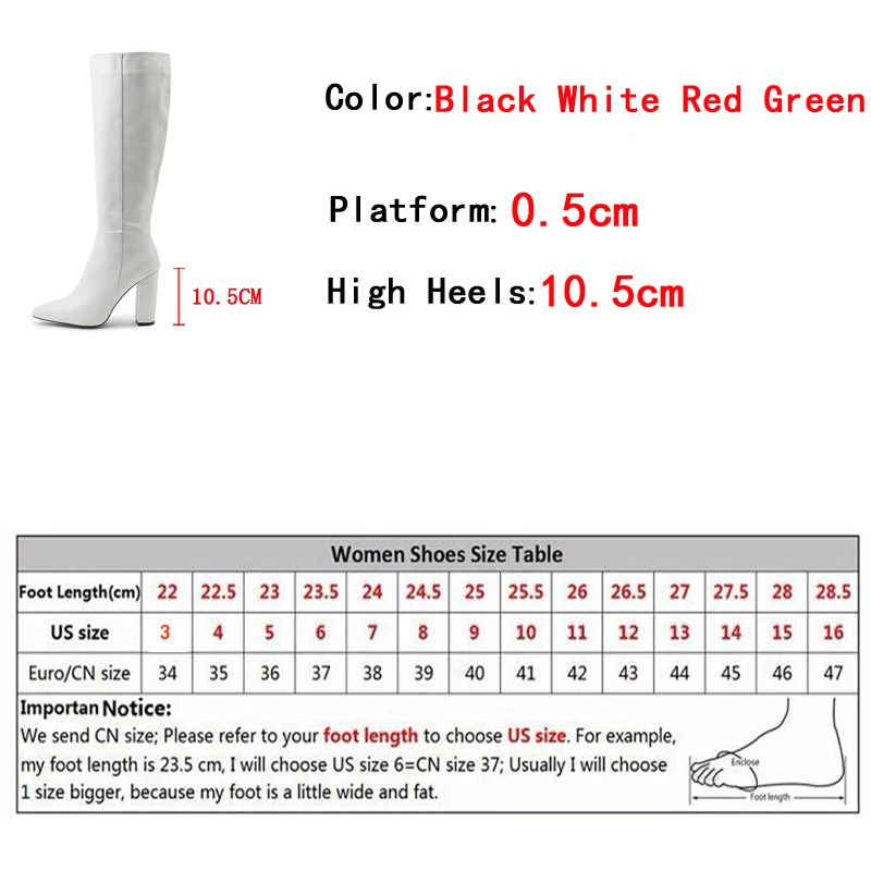 Liyke 2024 New Fashion Green Pointed Toe Zip Knee-High Boots Women Autumn Winter Square Heels Pumps Motorcycle Shoes Size 35-42