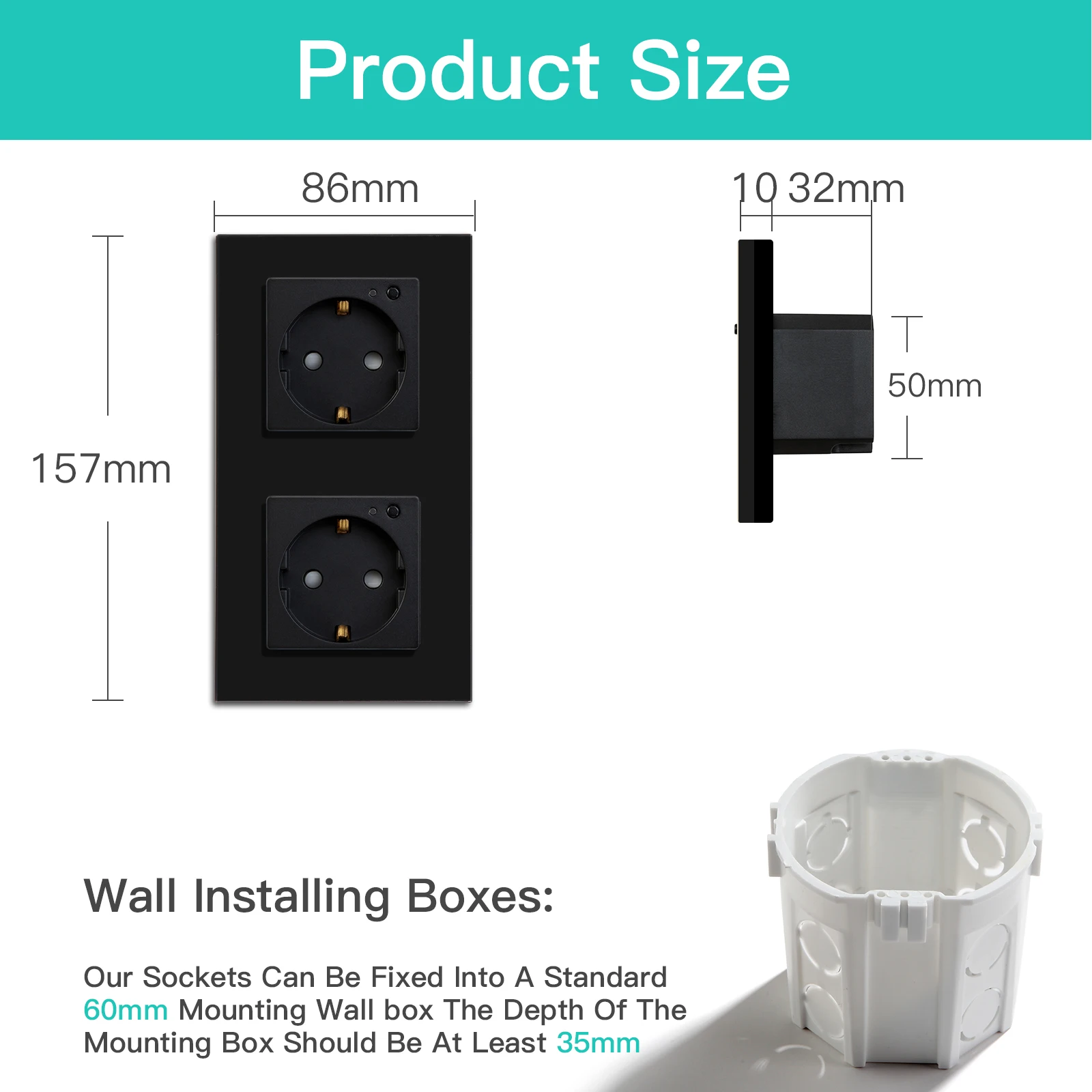 BSEED Zigbee Double Smart Sockets EU Wall Socket Wifi Power Monitoring Tuya Smart Home Google Assistant Alexa Voice Control