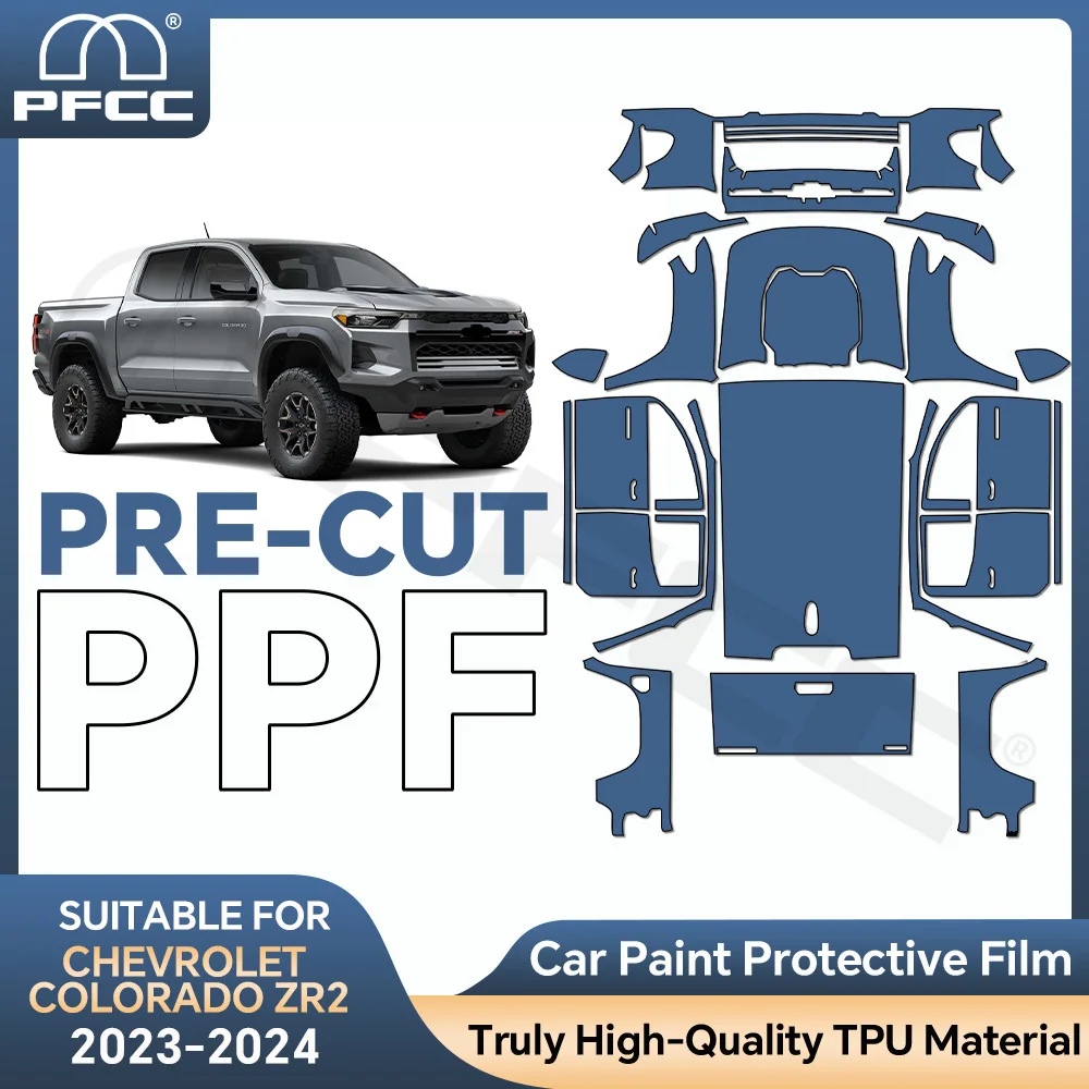 

Для Chevrolet Colorado ZR2 2023-2024 пользовательский передний бампер ТПУ автомобильная предварительно вырезанная защитная пленка для краски против царапин PPF ремонтная пленка ﻿