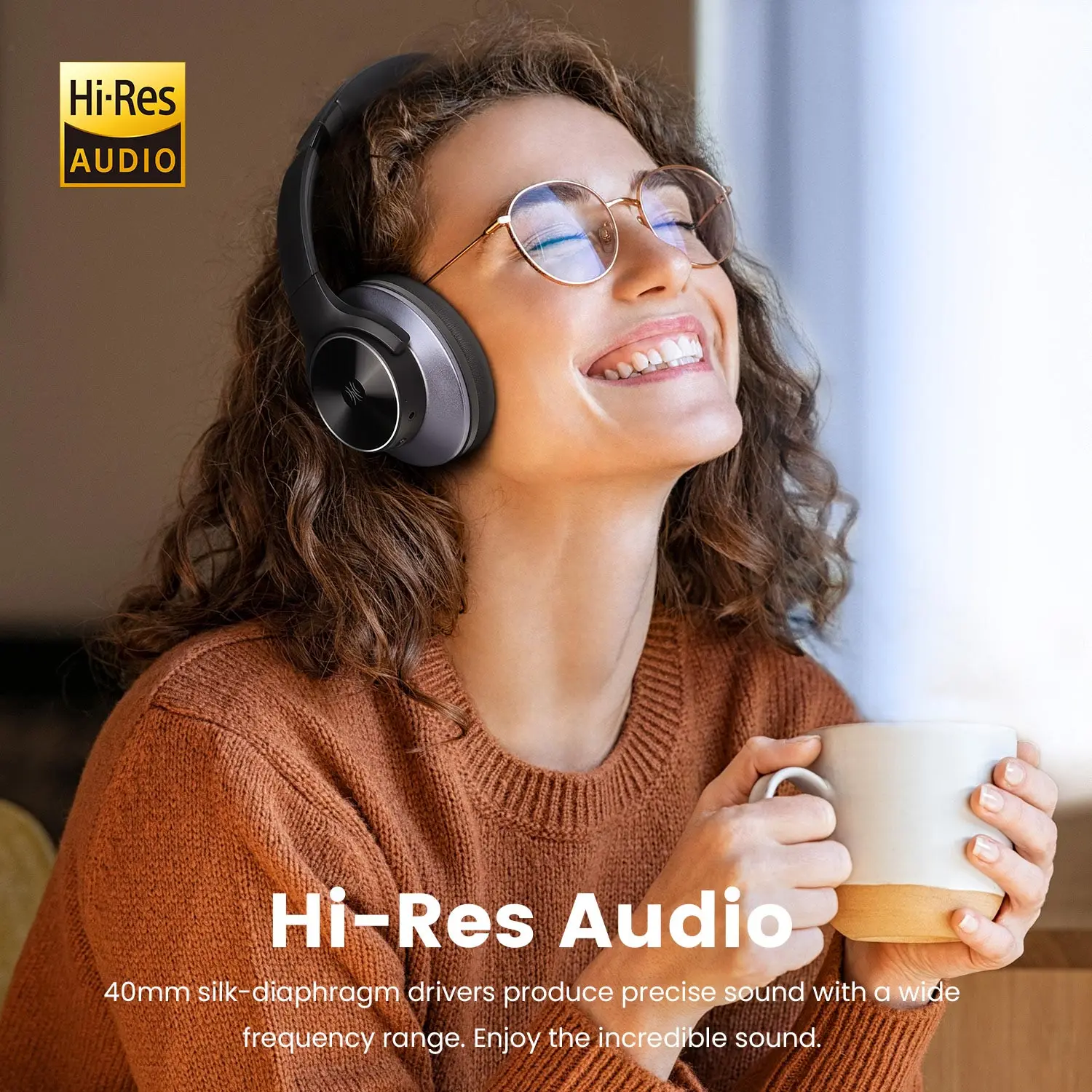 cuffie bluetooth Oneodio A10 cuffie ibride con cancellazione attiva del rumore Bluetooth con Audio Hi-Res sopra l\'orecchio cuffie Wireless ANC con