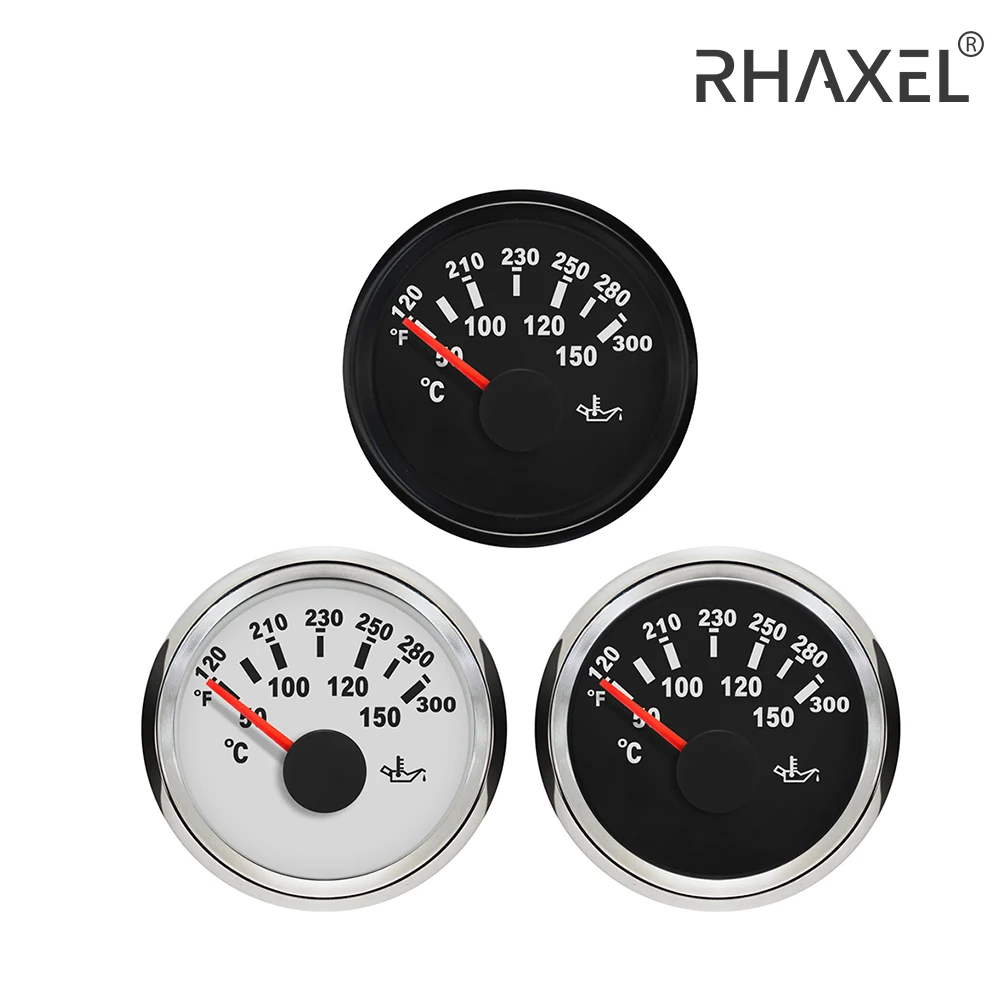 RHAIX-النفط مقياس درجة الحرارة متر ، الخلفية الحمراء ، سيارة ، دراجة نارية ، قارب ، يخت ، 52 مللي متر ، 9-32 فولت ، 50-150 ℃ #3