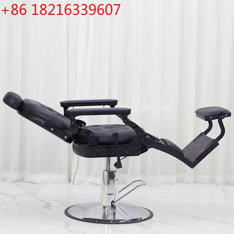 

High-End Hairdressing Chair for Hair Large Chair Barber Shop Hair Cutting Can Be Put down Retro Chair