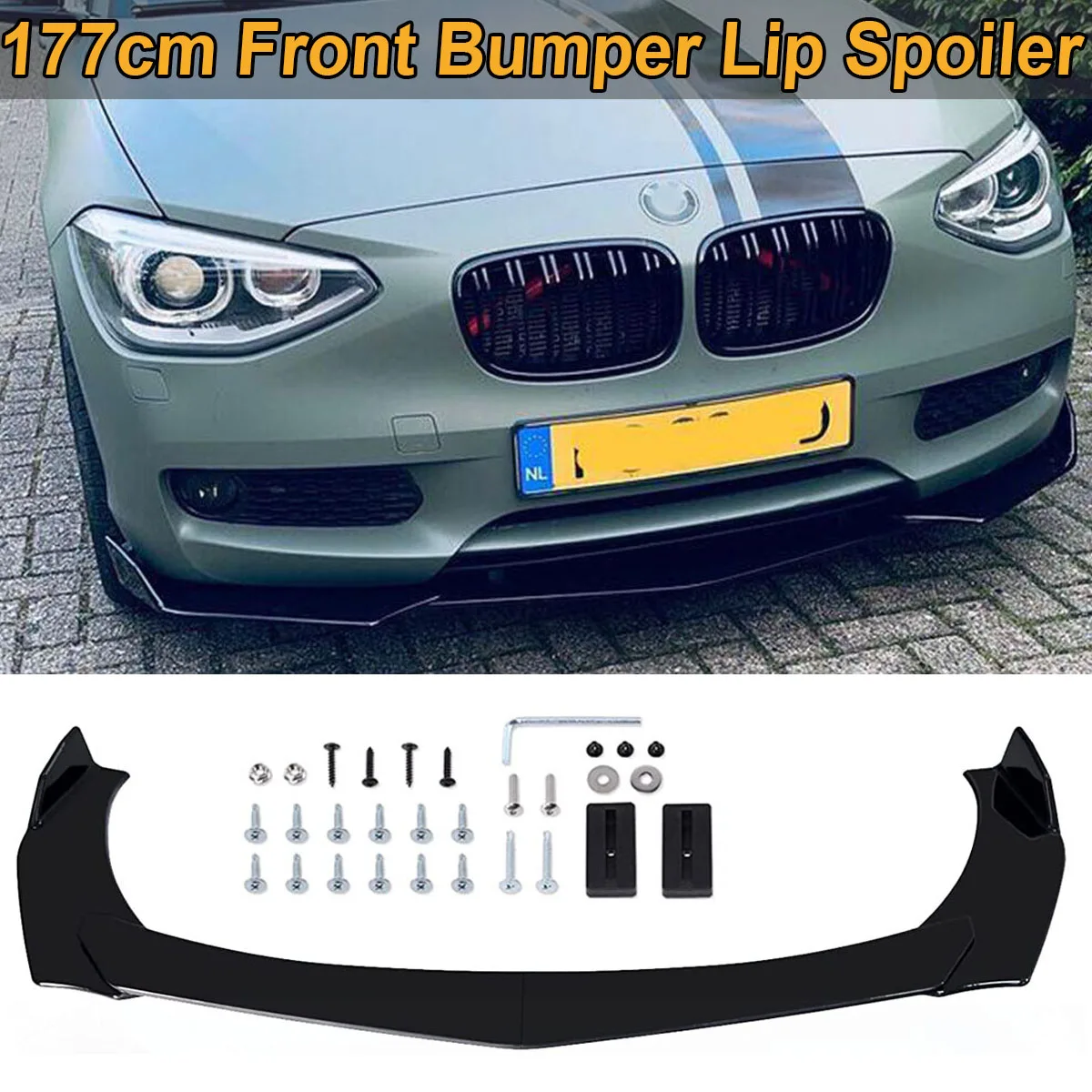 Universal Front Bumper Lip Spoiler Body Kit Guards Deflector For BMW F20 116i 118i 120i Splitter Guard Car Accessories 177cm