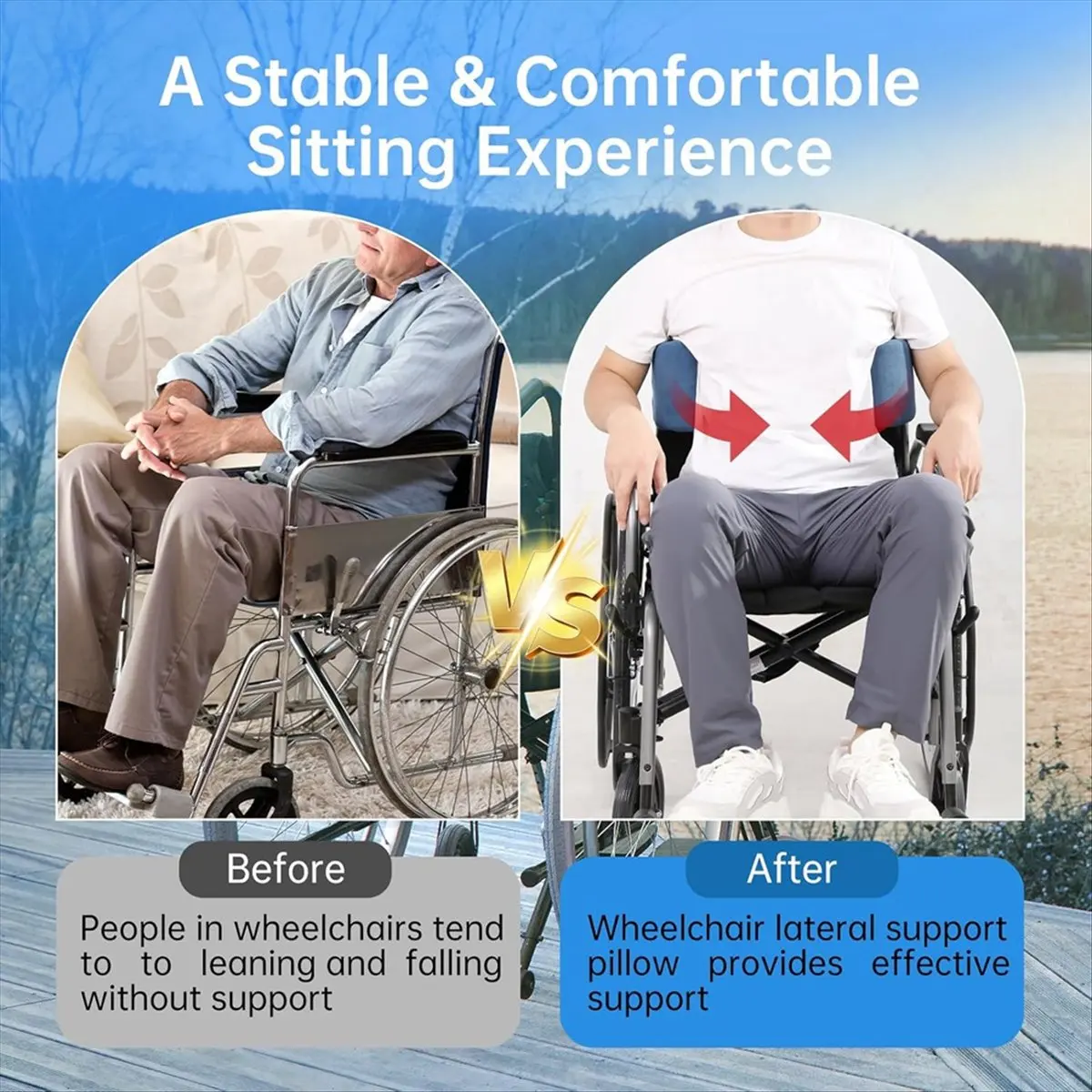 

*ESTR Lateral Support for Wheelchair Lateral Support Cushion with Adjustable Side Panels for Wheelchairs,Wheelchair Stabilizer