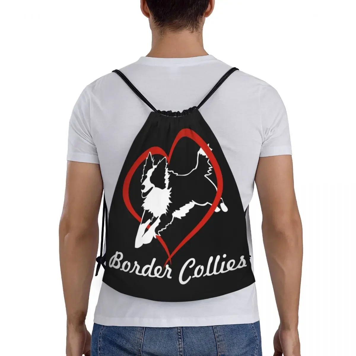 Linda mochila con cordón Love Border Collies, bolsa de gimnasio deportiva para mujeres y hombres, mochila de entrenamiento para perros y Mascotas