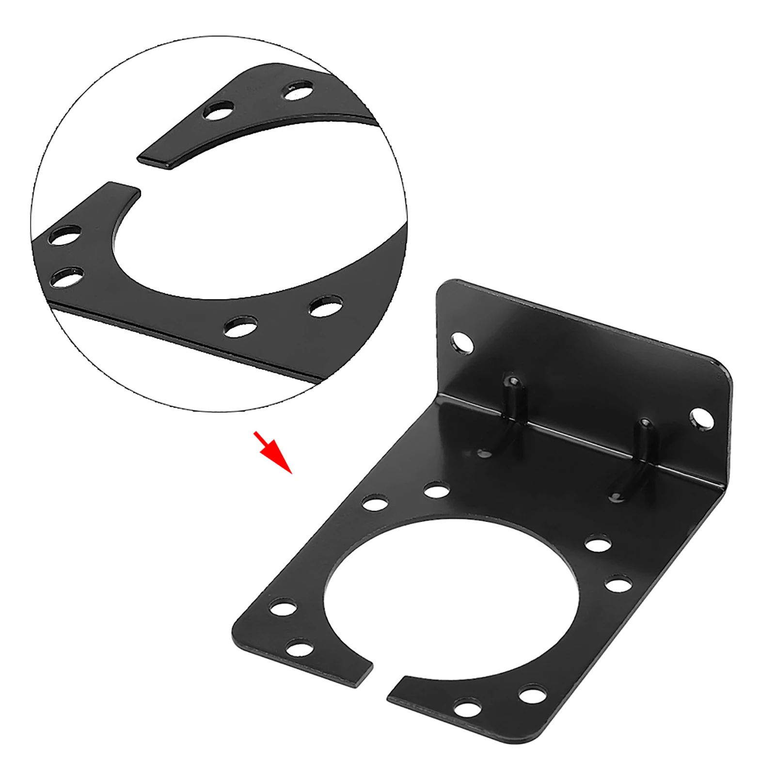 

Black Metal Mounting Bracket Holder for 7 Pin Towing Trailer Connector Plug Socket Trailer Connector Mounting