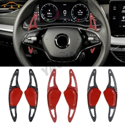 Car Interior Accessories ABS Carbon Fiber Steering Wheel Paddle Shift For Skoda 2020 Octavia A8 MK4 ENYAQ IV RS VRS Karoq Kodiaq