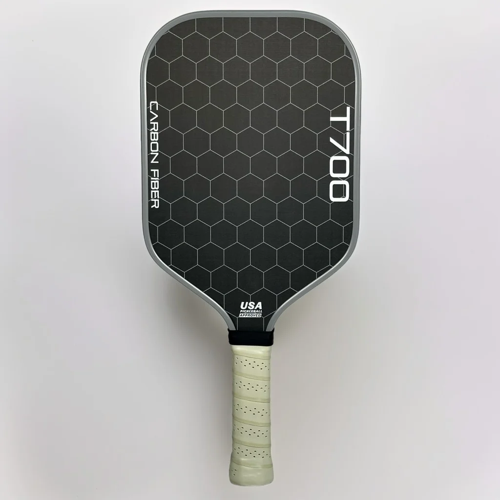 T700 Carbon Fiber Pickleball Paddle, Carbon Friction Surface, Polymer Honeycomb Core, Enhanced Power, Spin and Control, 16mm