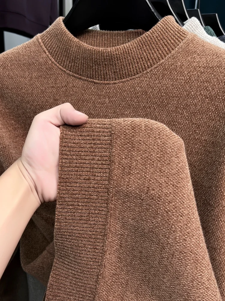 Luxus mode stickerei high-end-marke pullover männer herbst winter plüsch verdicken warme gestrickte rundhals komfort neue pullover – Detail 18