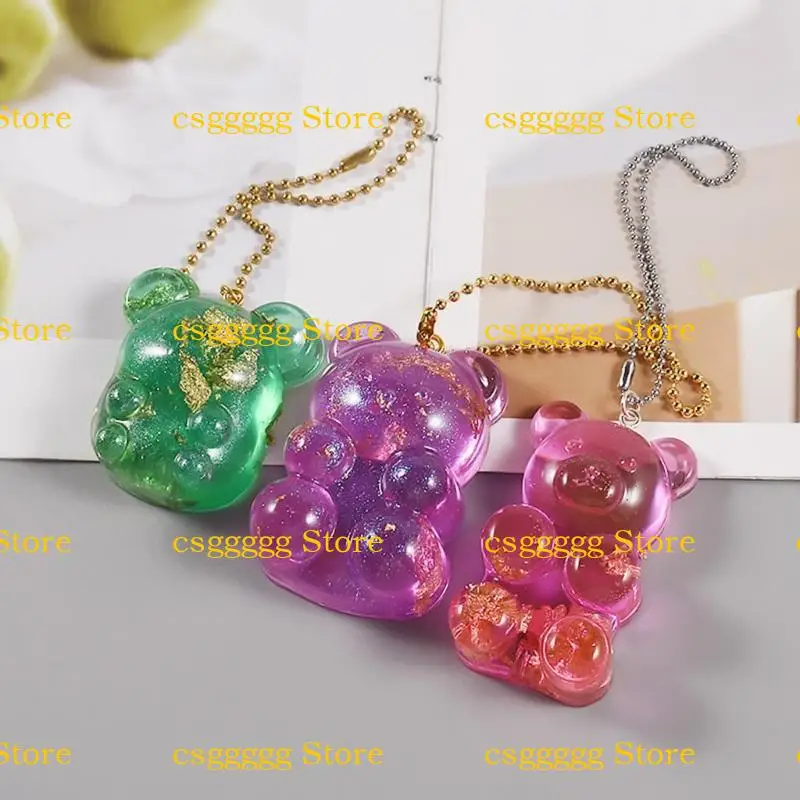 

9HJK Semi-dimensional Bear Silicone Mold Crystal Resin Epoxy Molds Jewelry Pendant