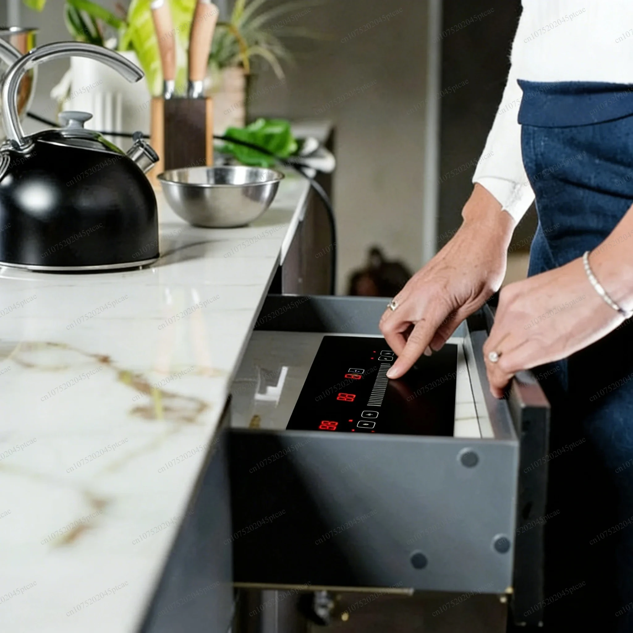 Electric Induction Cooker Furnace for Household Use Built-In Invisible Induction Cooktop Stove Hidden Magnetic Granite