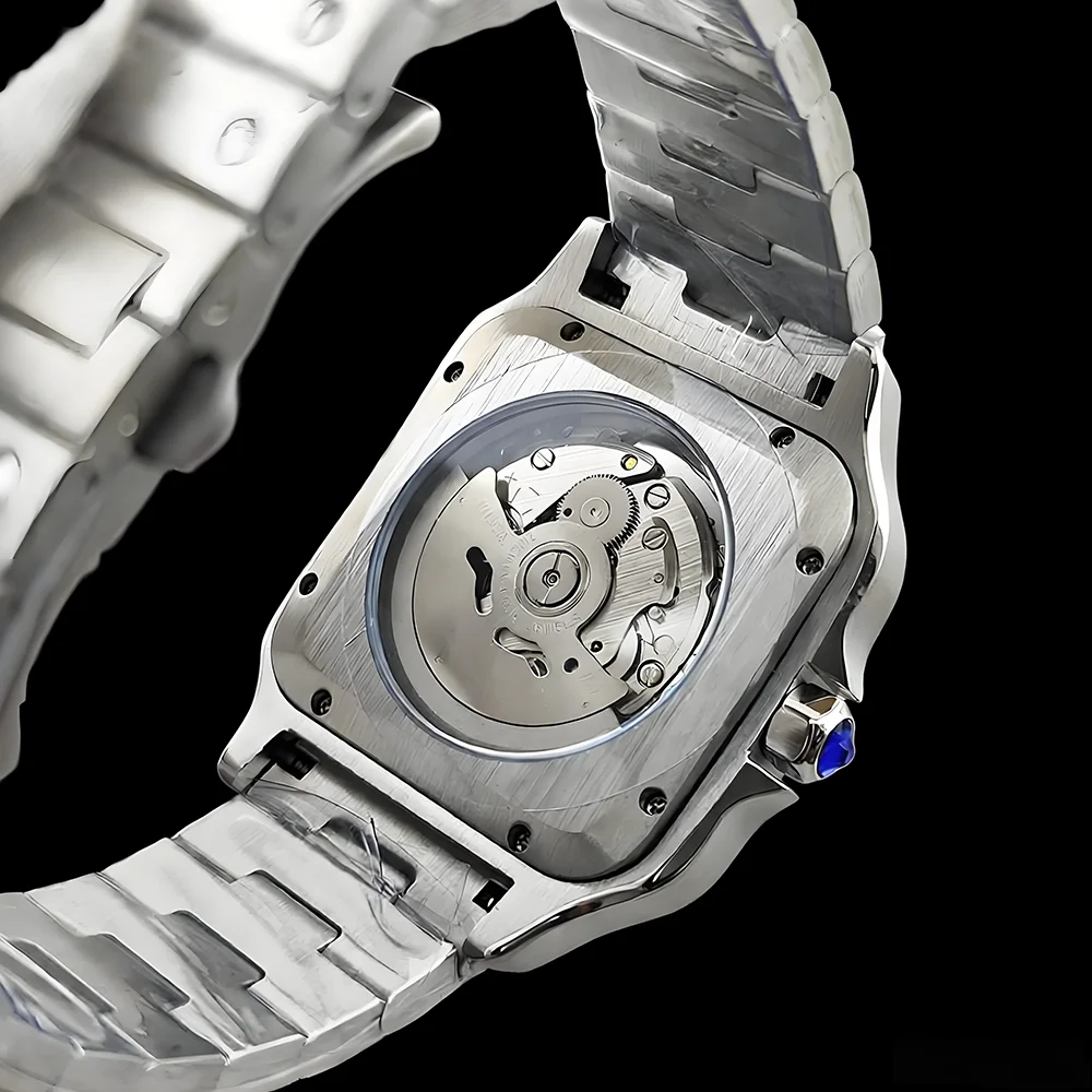 38 مللي متر NH35 حافظة مربع الطلب NH35 ساعة الفولاذ المقاوم للصدأ ساعة شعار مخصص ساعة رجالية ساعة أوتوماتيكية NH35 ساعة يد تعمل بالحركة #5