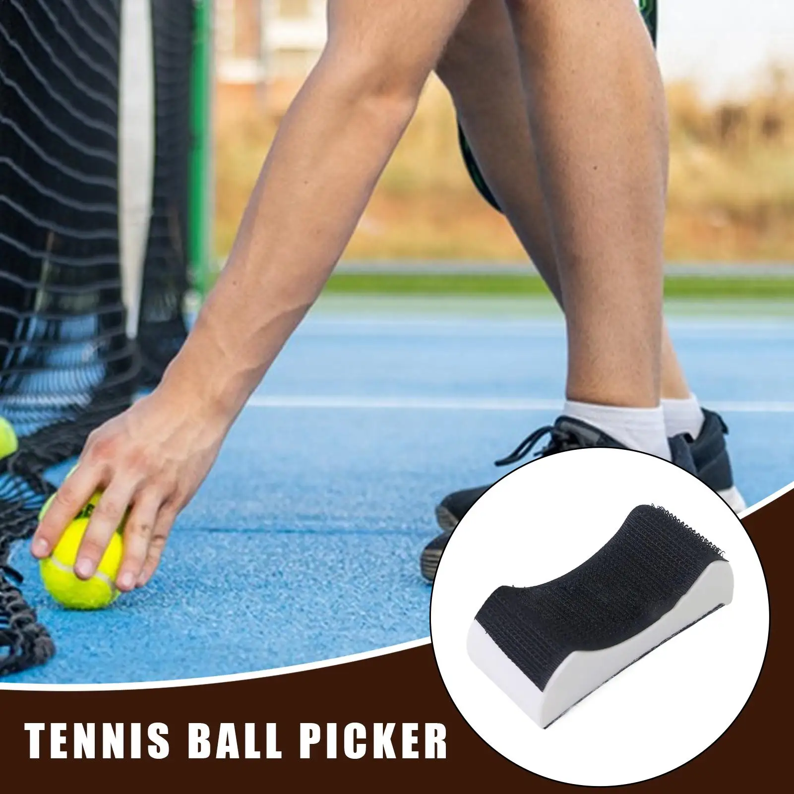 

Tennis Ball Retriever Tennis Ball Pickup Device Racket No-Bend Pick Tool Portable Sports Accessories for Most Rackets