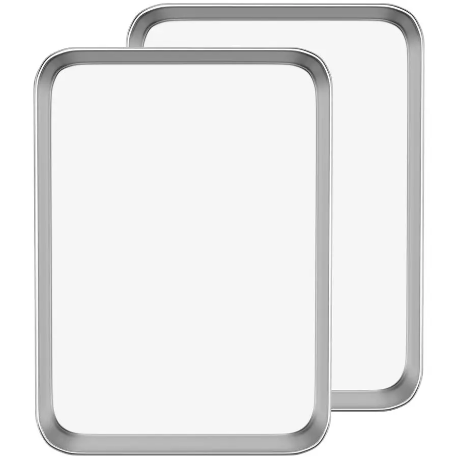 

Sheet Cookie Sheet Set of 2, Stainless Steel Baking Pans Tray Professional 16 x 12 x 1 inch, Non Toxic amp Healthy, Mirror Finis