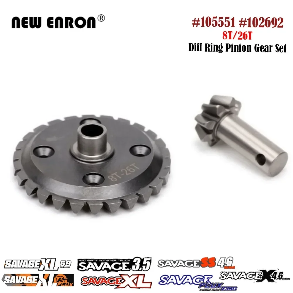 Diff Ring Pinion Gear Differential Gear 105551 102692 Steel 8T-26T For RC Car Parts HPI 1/8 Savage Flux HP XL 5SC 5.9 3.5 SS