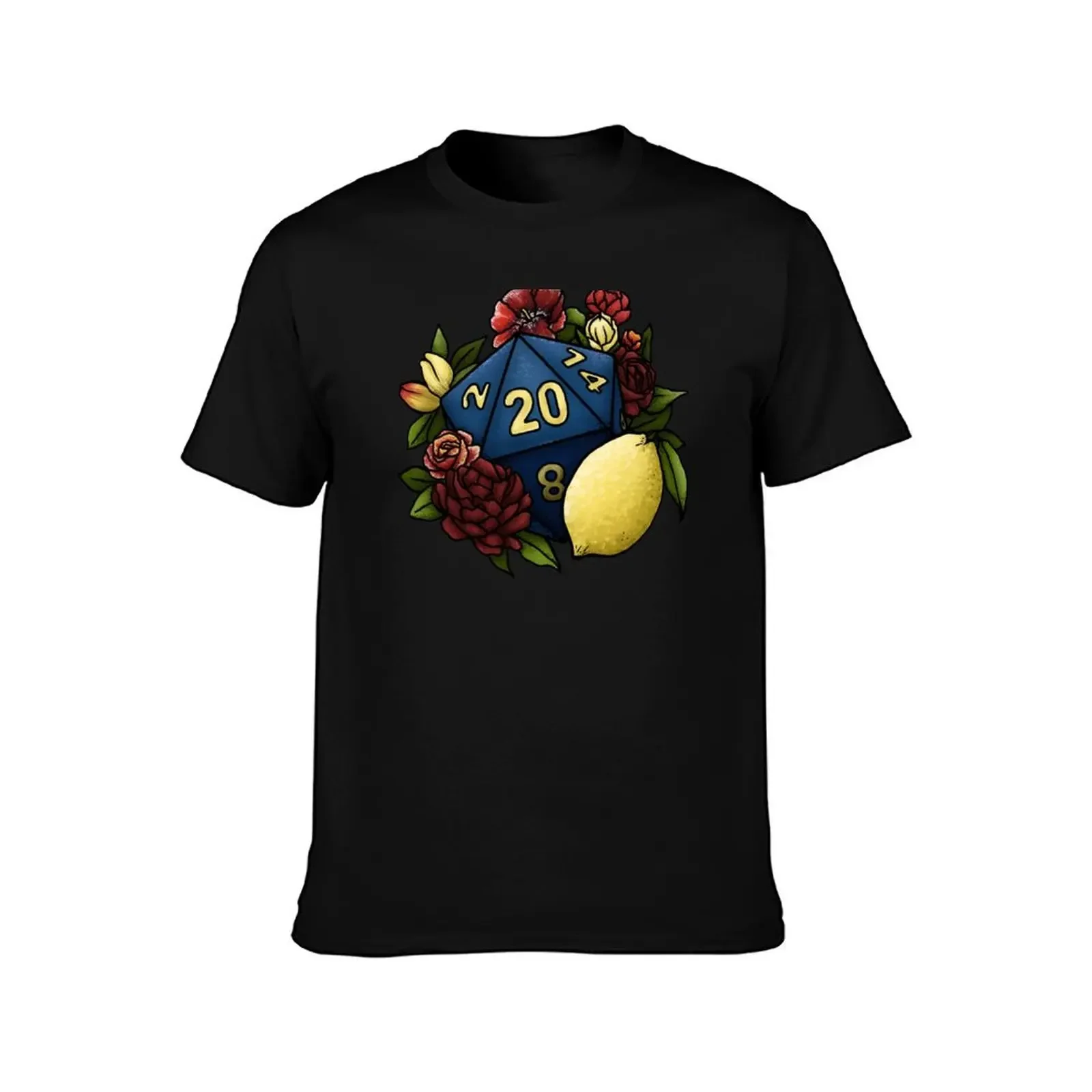 Marsala Lemon D20 Tabletop RPG Gaming Dice T-Shirt summer shirt oversized anime cotton t shirt men