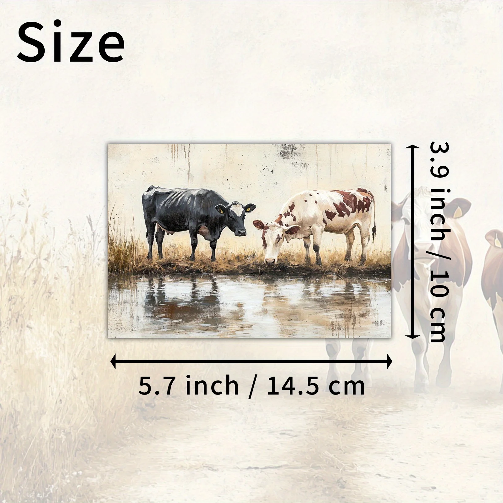 20PCS Vintage Autumn Farm Cow Paper Postcards, Can Be Used for Collecting Decorative Painting Cards and For Scrapbooking
