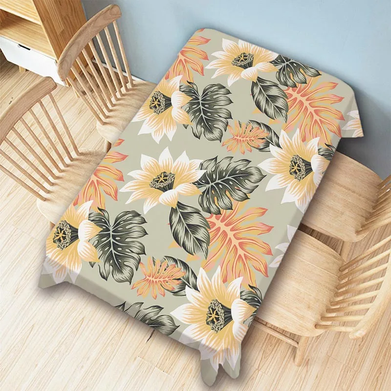 Morandi Tropical Plants Flamingo Birds Leaf Flowers Summer Decorative Table Cloth Furniture Cover Water Resistant Wall Tapestry