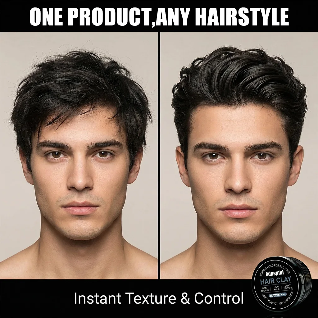 Matte Finish Hair Clay 120g Non Greasy Natural Look Strong Hold Texturizing Low Shine Hair Styling Mud Easy To Use For Men
