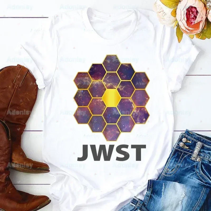 JWST Exploration Astronomy Science Woman Summer Tshirts Casual Round Neck James Webb Space Telescope Top Tee Shirt,Drop Ship