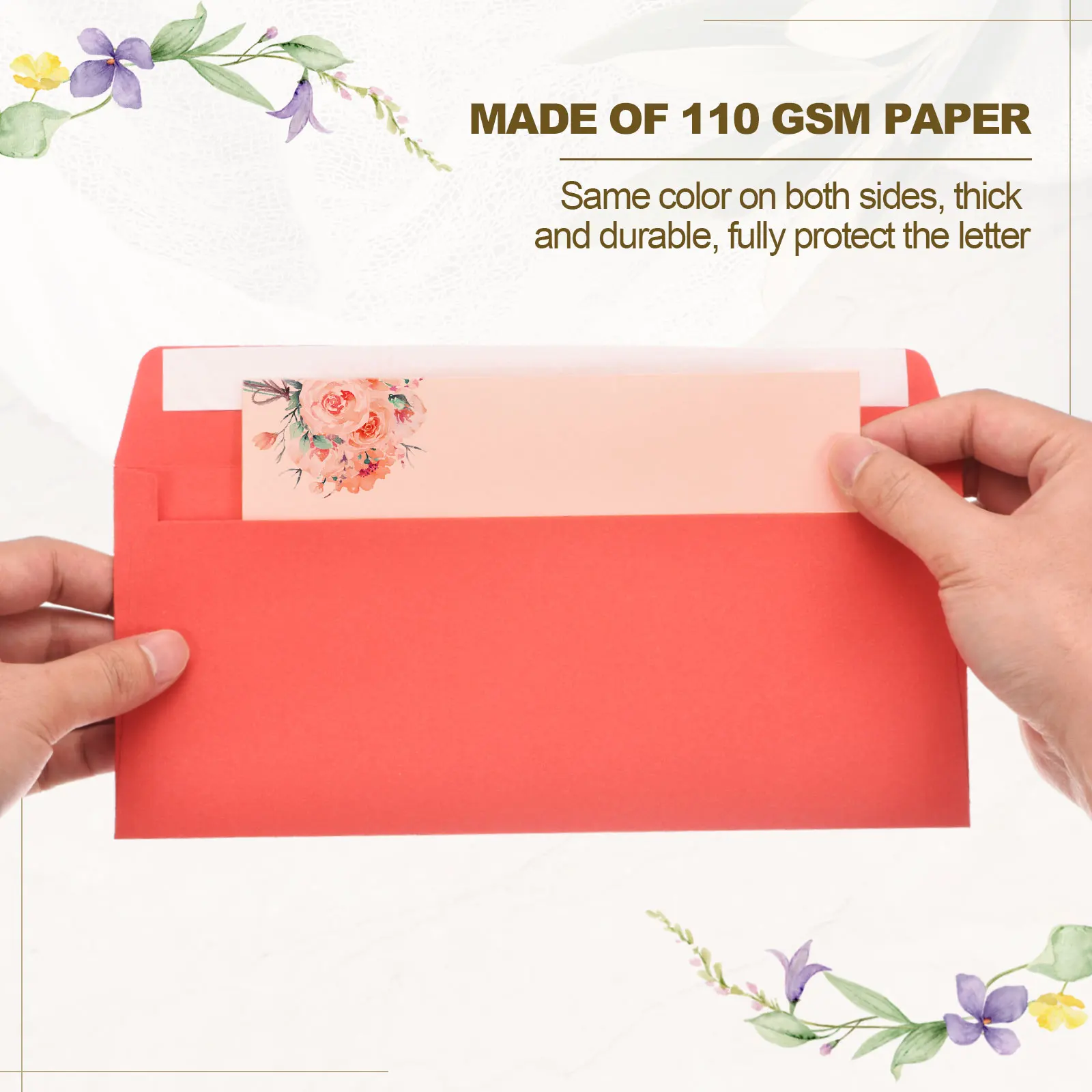 

100Pcs #10 Business Envelopes Colored Self Seal Letter Size Paper Envelope for Business Mailing Office Checks Wedding Invitation