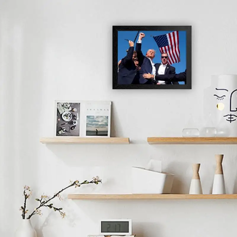 Black Frame Keep Fighting Fist Pump Minimalist Decor Photo Frame Collage Frame For Wall Decoration President Election Gallery