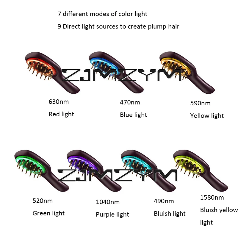 Scalp Massage Comb Vibratory Massage Micro-current Red Blue Light Hair Conditioning Essence into Care Essential Oil Comb