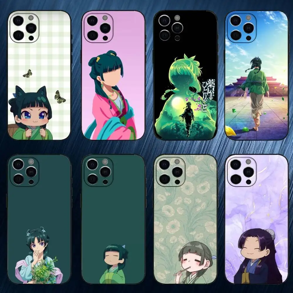 

Anime A-Apothecary Diaries Phone Case For iPhone 17,16,15,14,13,12,11 Plus,Pro Max, Black Silicone Cover