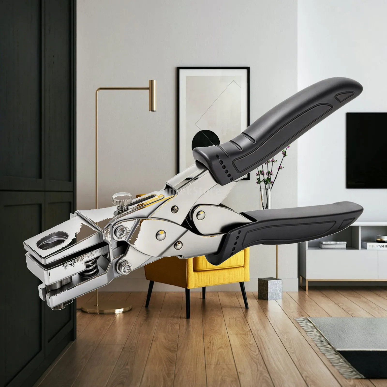 Manual Hole Punch Plier with Comfort Grip for Cardboard Paper Bags Retail Display Hanging Holes