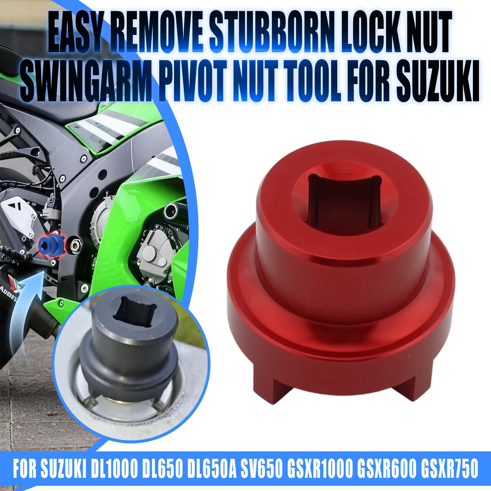 Swingarm Pivot Nut Tool Remove Lock Nut Tools For Suzuki DL1000 DL650 DL650A SV650 Kawasaki ZX 600 636 ZX6R/RR ZX10R ZX1400