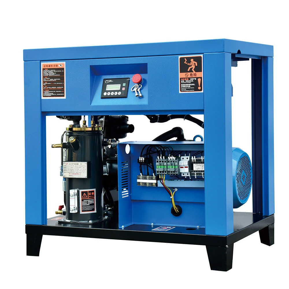 Oil Injected 35cfm 125psi 7.5kw 10hp 8 bar direct drive screw air compressor