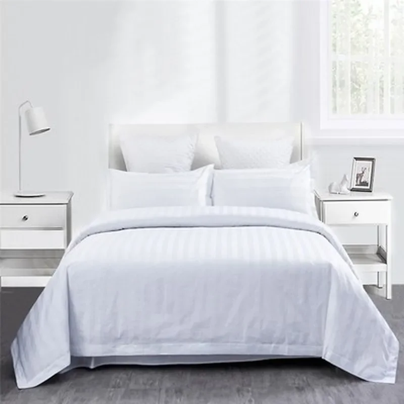 Pure Cotton Thickened White Bedding Set 4 Pieces Minimalist Hotel Special Bed Linen Sheet Duvet Cover Bed Sheet Pillowcase For H