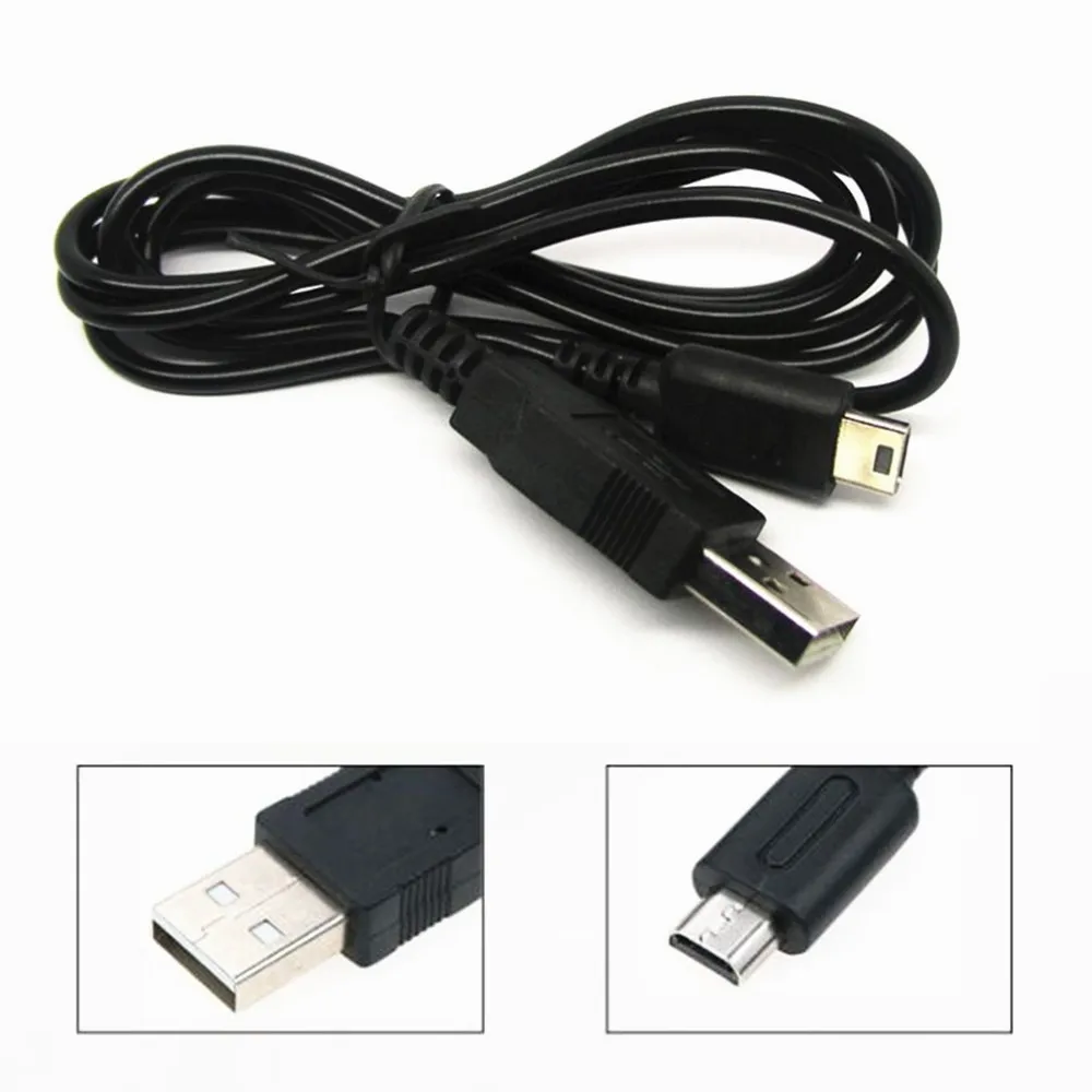 5-10pcs NDSL USB Charger Power Cable Line Charging Cord Wire for Nintendo DS Lite DSL NDSL 1.2m Black