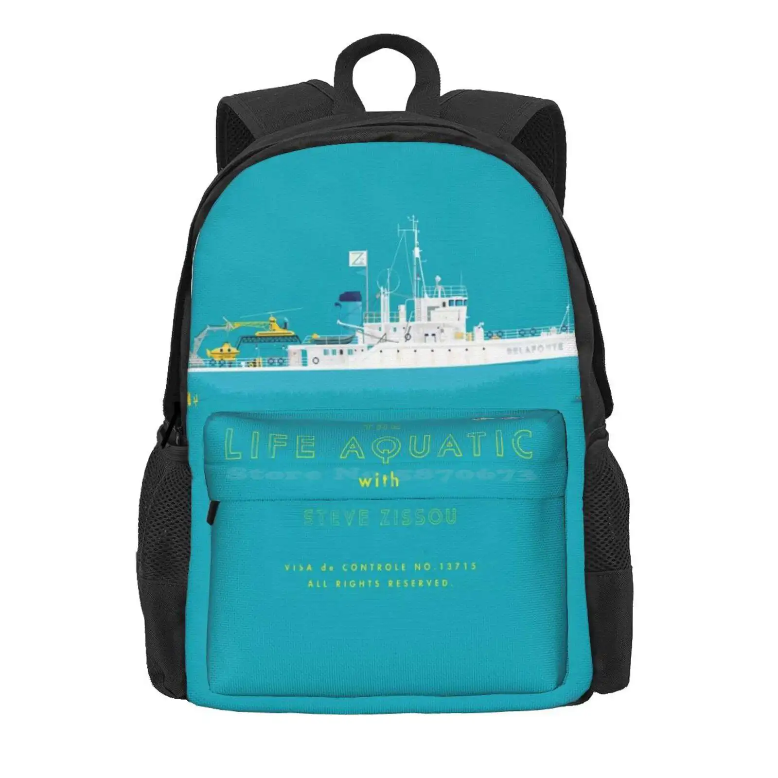 The Life Aquatic With Steve Zissou Hot Sale Schoolbag Backpack Fashion Bags Steve Zissou Life Aquatic Wes Anderson Belafonte