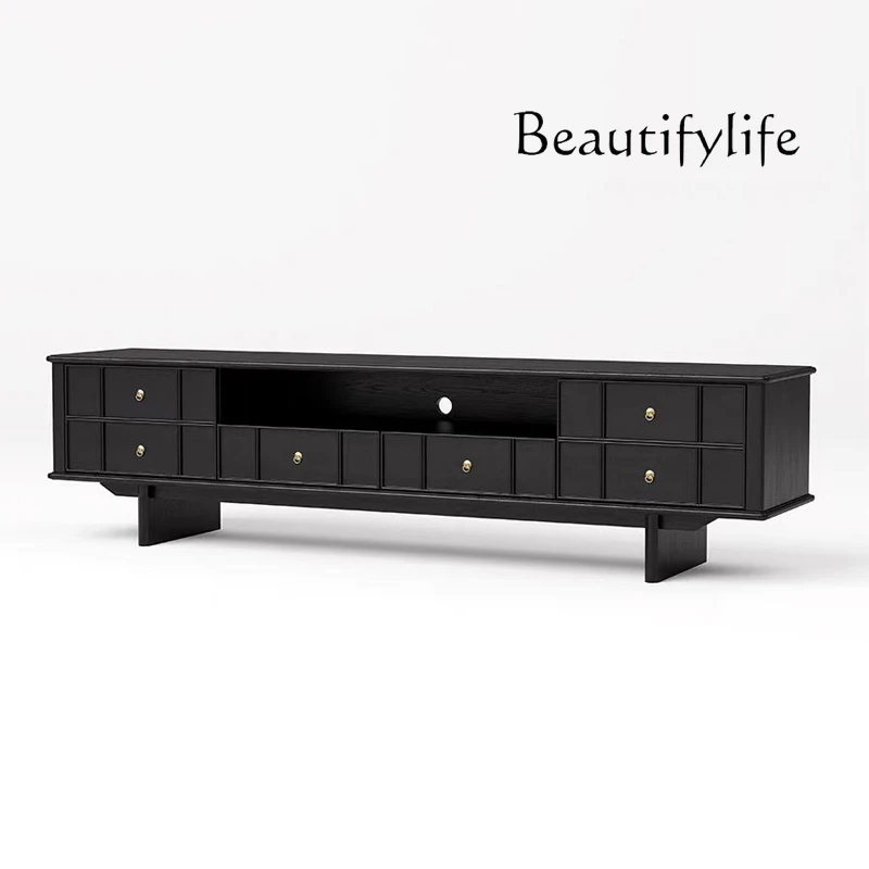 

Medieval solid wood TV cabinet coffee table combination modern floor decorative cabinet French living room TV cabinet