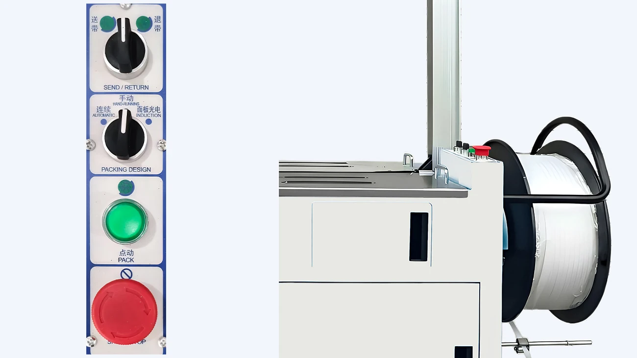 Más allá del paquete, máquina flejadora automática servoaccionada con sello lateral, embalaje de BY-P03C, cintas de PP, tensor de empacadora, envoltura de empaquetador