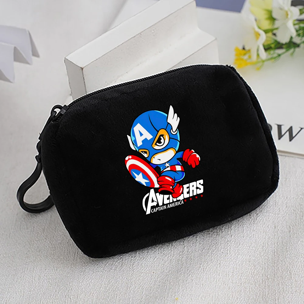 The Avengers Captain America DIY Coin Purse Zipper Mini Coin Key Bag Money Pocket Simple Coin Purse Small Wallet Kid Gift Pouch