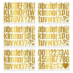 3 sheets Gold Alphabet Letter Number Stickers 2'' Adhesive Number Kit Mailbox Stickers for Door DIY Gift Sign Address Numbers