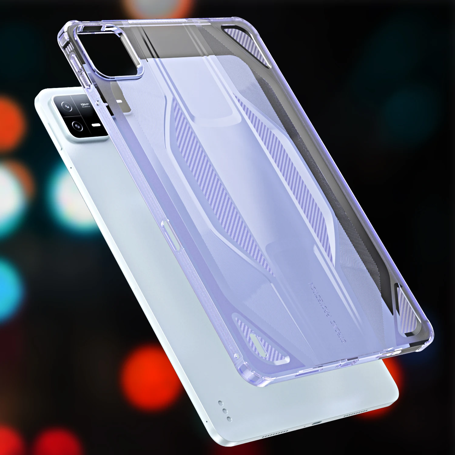 For Xiaomi Pad 6 / Pad 6 Pro Case Anti Drop Clear TPU Tablet Cover - Transparent Purple