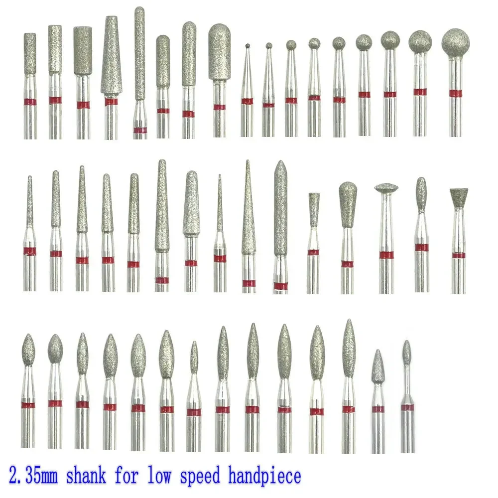

20 шт., алмазная дрель для ногтей, фреза для маникюра, вращающиеся насадки для очистки кутикулы, стоматологические алмазные боры, полировщик 2,35 мм