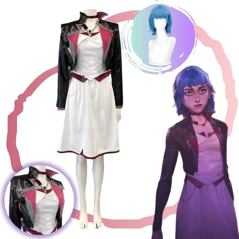 

LOL Jinx Cosplay Costume Anime Game LOL Arcane Cos Clothes Wig Sexy Women Carnival Oufit Role Play Uniform Halloween
