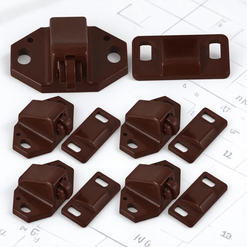 20 szt. Zatrzaski rolkowe kulkowe, plastikowe zatrzaski do szafek, trwałe i proste w montażu, małe, klasyczne kolory, do drzwi szafek i szaf.