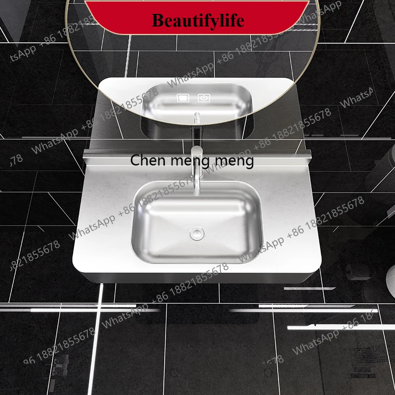 

E153 304 stainless steel public bathroom wall-mounted washbasin with countertop washbasin household integrated washbasin