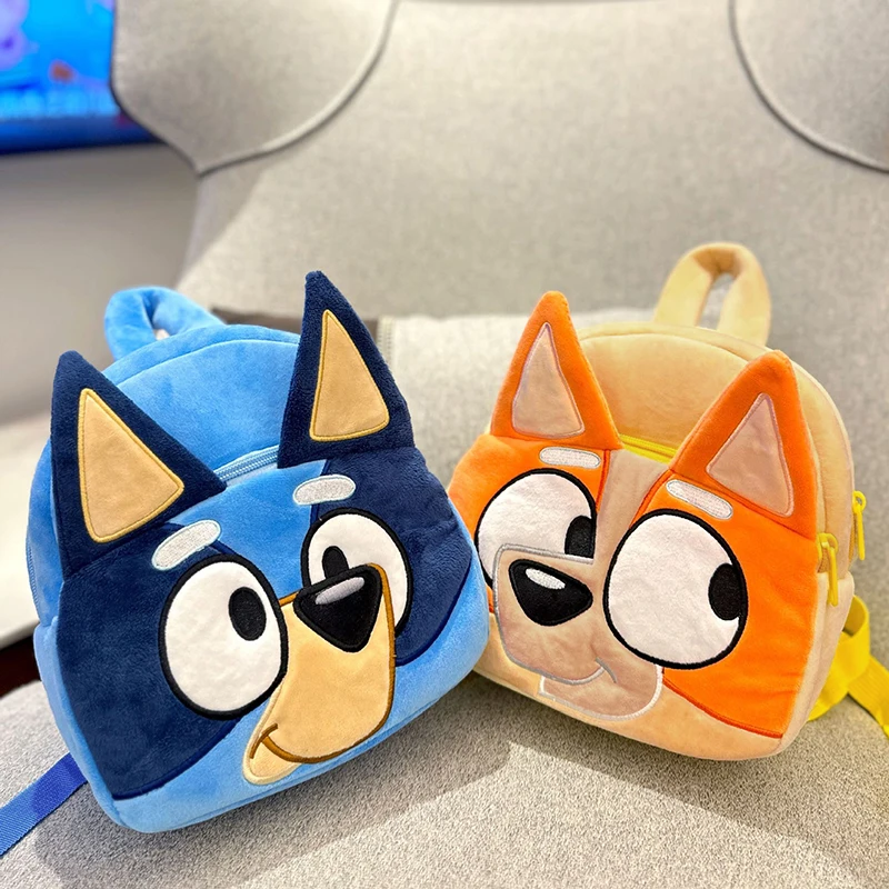 Bluey Kindergarten Children Schoolbag Cartoon Bingo Plush Backpack Family Backpack Picnic Travel Photo Snack Bag Children Gifts