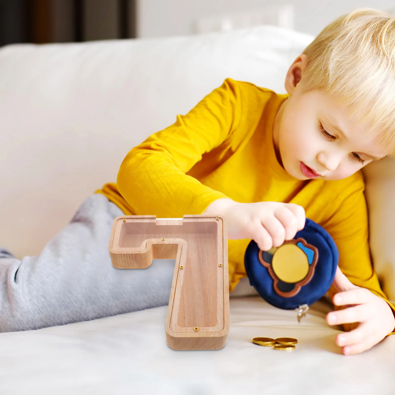 STOBOK Transparant Spaarpot voor Kinderen Leuke Bank Onbreekbaar Desktop Spaarpot Brief Decor Houten Kind Spaarpot