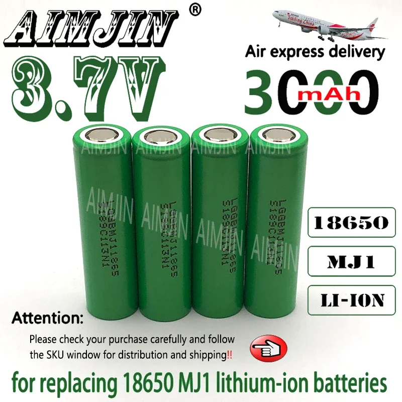 100% new pattern18650 3.7V MJ1 Li-Ion Battery 3000mAh 30A Suitable For Our Toys,Tools,Flashlight Batteries,Etc Replace battery