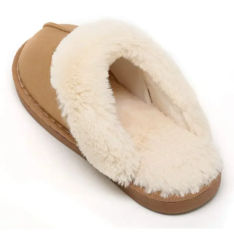 Winter Cotton Slippers Comfortable Home Shoes Fashionable Plush Neckline Warm Shoes Indoor Winter Cotton Slippers