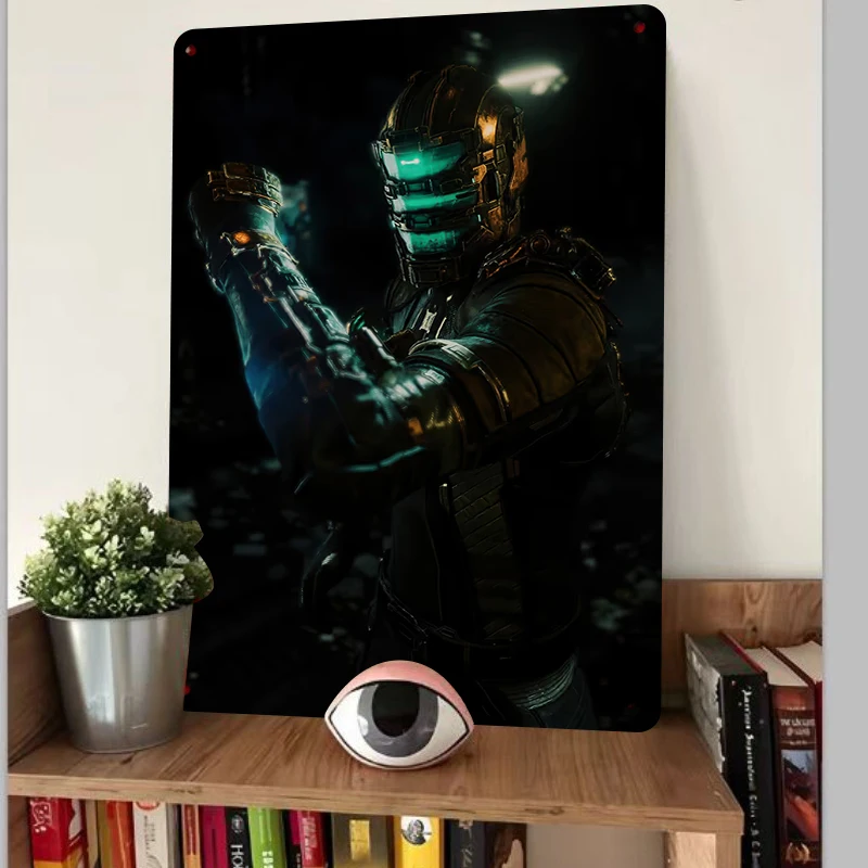 Dead Space Isaac Clarke LED Lighted Metal Wall Art Horror Game Decorative Poster for Bedroom