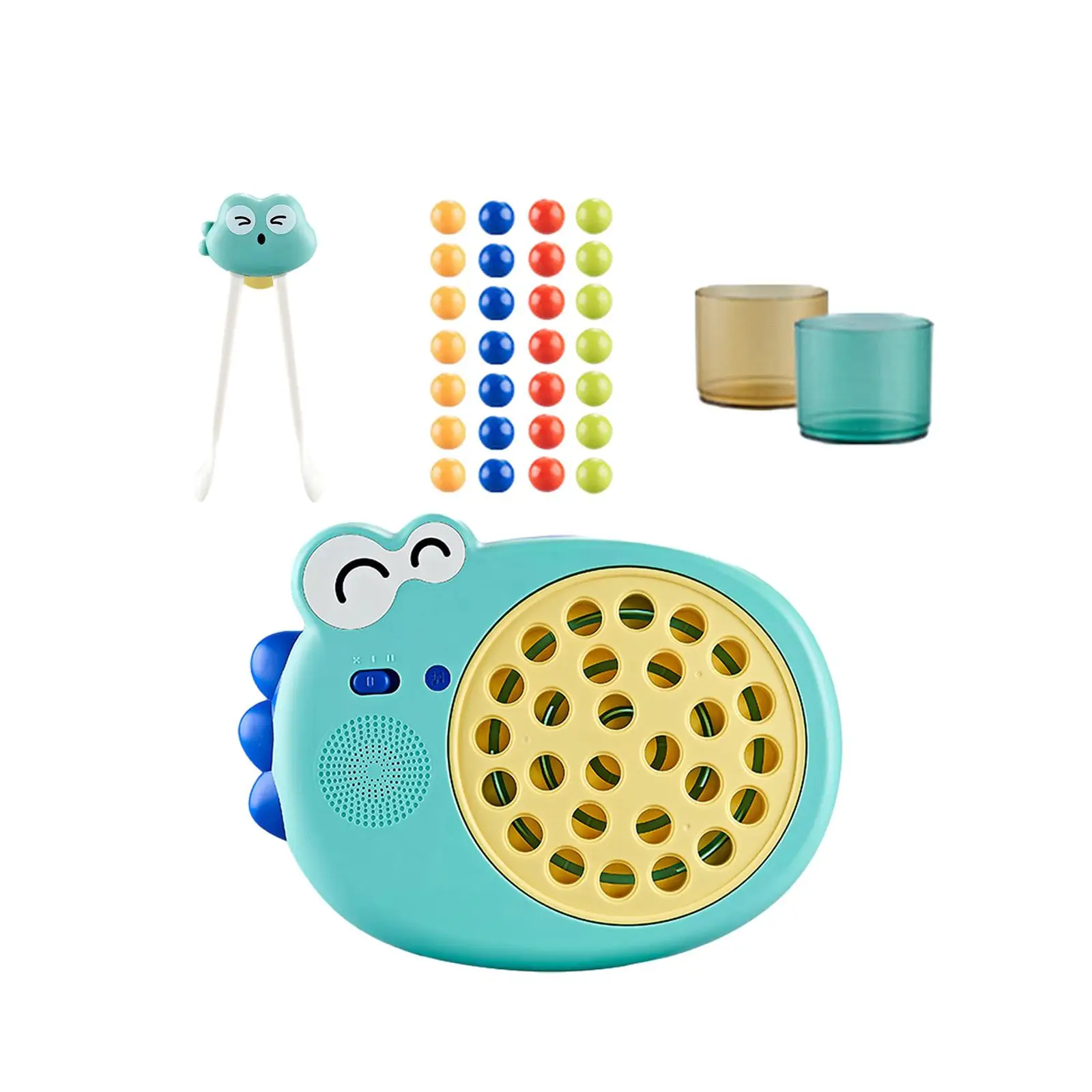 Children Learning Chopsticks Sorting Toy Dinosaur Theme Math Counting Game with Cards Beads for Toddler Educational Fine Motor