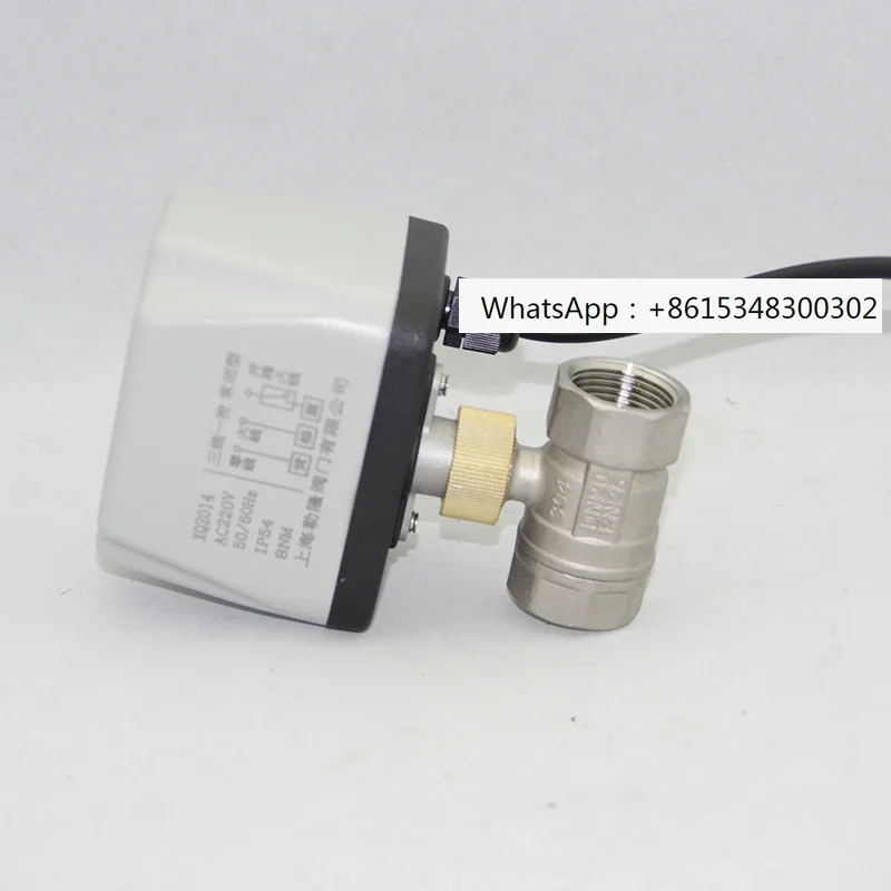 Micro electric valve white steel corrosion-resistant acid alkali 304 stainless steel two-way ball valve for seawater DN15 20 25